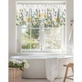 thumbnail image 5 of Rustic Watercolor Floral Kitchen Valances for Windows Yellow White Daisy Green Leaf Valance Curtains&nbsp; for Kitchen /Living Room/Bedroom/ Bathroom Decor, 54"x18 " ,Rod Pocket 1 Panel, White, 5 of 7