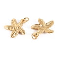 thumbnail image 2 of 10pcs 304 Stainless Steel Pendants with Jump Rings Starfish Real 14K golden Plated 17x17x3mm Jump Ring: 4.8x0.8mm 3.2mm inner diameter, 2 of 2