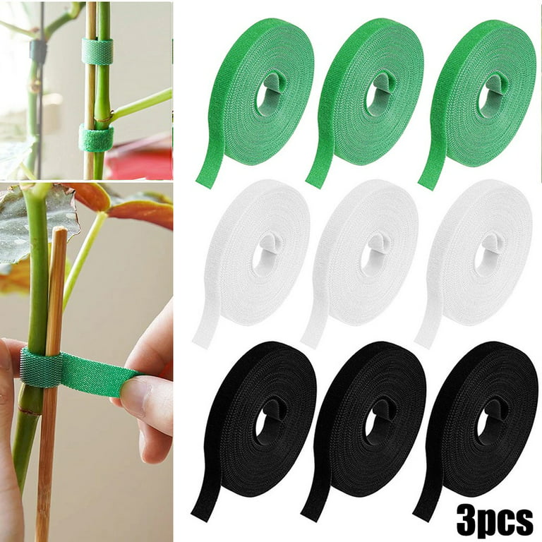 3x Garden Plant Vine Ties Tape Hook & Loop Garden Bamboo Cane Wrap Support  20mm