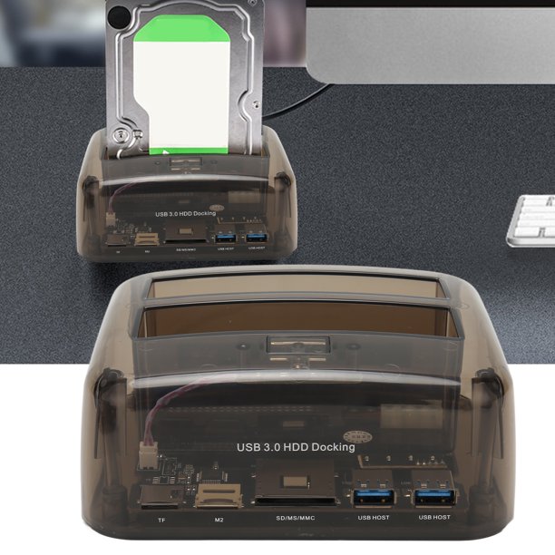 Estación de Acoplamiento de Disco Duro USB 30 a IDE Dual Bay Estación de Acoplamiento de Disco Duro Externo Lector de Disco Duro Compatible con Intercambio en Caliente ANGGREK Otros