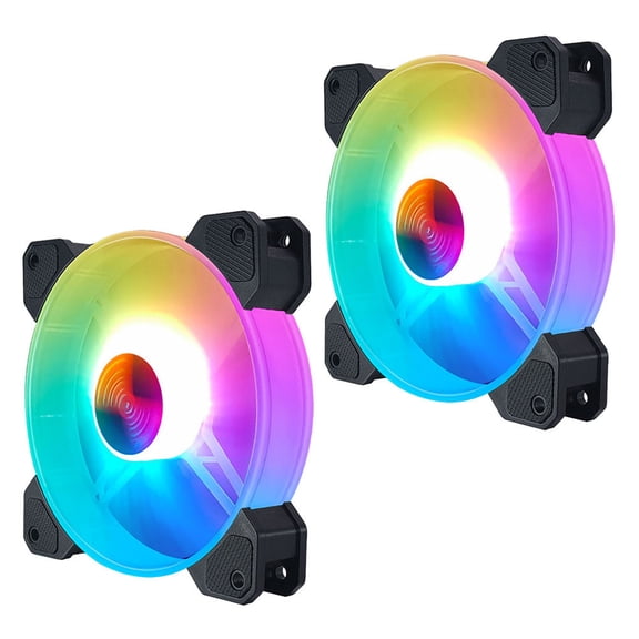 Raindrops 4-Pack 140mm RGB Case Fans for Desktop Computer Cooling with LED Lighting, Cooling Fans