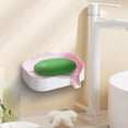 thumbnail image 6 of deevoka 2xBar Soap Holder with Soap Tray Wall Mount Sturdy Punching Size 13x9x3cm Pink and White 2 Pcs, 6 of 9