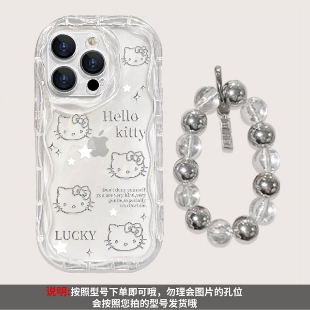 Adecuado para iPhone 15 Funda de teléfono Hello Kitty Apple 14 Funda de teléfono Patrón de carcasa transparente 15promax Nuevo