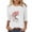 White-Shirts, variant on Jsaierl 3/4 Length Sleeve Womens Tops Summer Round Neck Shirts Dressy Print Ladies Blouses Work Elegant T-shirts Top S-5XL