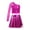 Hot Pink, variant on TSSOE Kids Girls Sequins Jazz Cheer Dance Performance Outfits Cheerleading Crop Top with Metallic Pleated Skirt Set Silver 6