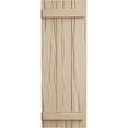 thumbnail image 3 of Ekena Millwork 16 1/2"W x 42"H Rustic Three Board Joined Board-n-Batten Riverwood Faux Wood Shutters (Per Pair), Primed Tan, 3 of 11