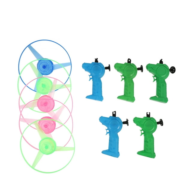 MIANGASTORE 5Pcs Flying Aerial Disc with 5Pcs Launcher Kids Flying Saucers Educational Toy