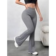 thumbnail image 2 of DENTOYOU Womens Crossover Yoga Pants High Waisted Flare Leggings Tummy Control Bootcut Workout Pants Casual Athletic Leggings Light Grey XL, 2 of 8