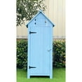 thumbnail image 6 of Hanover Sturdy Durable Waterproof Wood Outdoor Vertical Storage Shed, 70.40"x 30.30"x21.30", Blue, 6 of 11