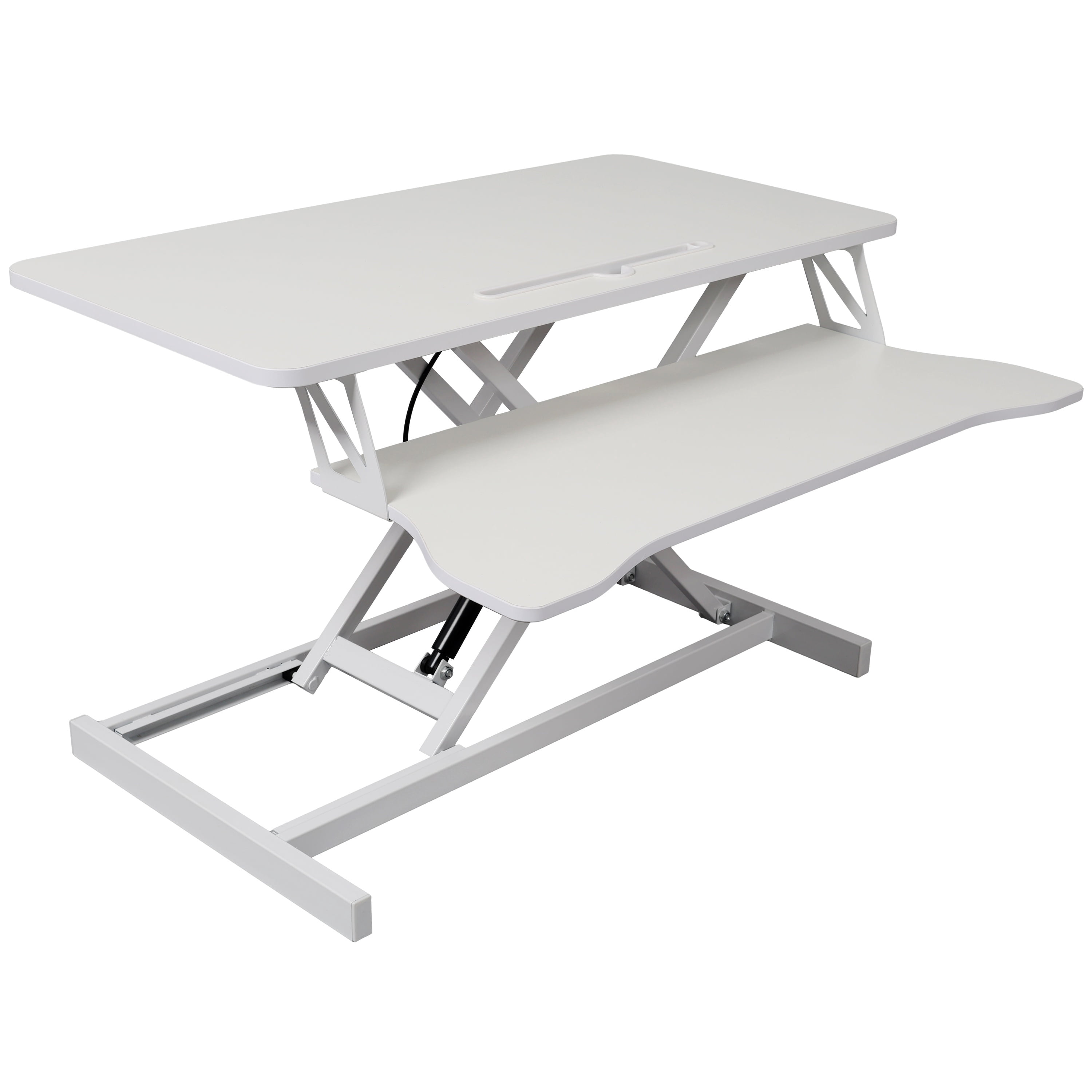 31.5" Standing Desk Converter,Height Adjustable Sit Stand Up Desk Riser with Keyboard Tray,Desktop Workstation for Home Office Computer Laptop,White