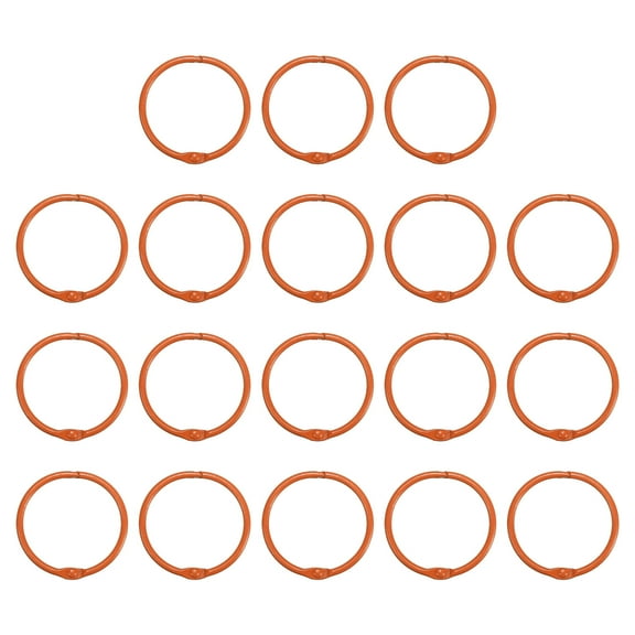 Uxcell 45mm Loose Leaf Binder Rings, 18 Pack 3mm Metal Flash Card Book Binding Rings for Key Chain Card, Orange
