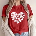 thumbnail image 4 of Camiseta de Manga Corta de Cuello Redondo Impresa de Primavera Superior de las Mujeres, Mezcla Ligera de Poliéster para Uso Diario Y de Fiesta Casual, 4 of 8