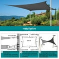 thumbnail image 4 of Lehood 300D Oxford Waterproof Rectangle Grey Sun Shade Sail | UV-Resistant Custom Sizes | Includes 4x5ft Ropes | Heavy-Duty Backyard, Camping, Pool Canopy, 4 of 7