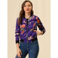 thumbnail image 4 of Dde San Patricio ChaqueDe Bombardero Floral LigeCon CremalleY Cuello Alto PaMujer Morado oscuro L, 4 of 6