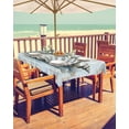 thumbnail image 2 of nqOlkjepod Coastal Conch Outdoor Tablecloth with Umbrella Hole & Zipper, Beach Nautical Summer Vintage Botanical Rectangle Table Cover 60x120 Inch, Dining Waterproof Table Cloth Protector for Patio, 2 of 7