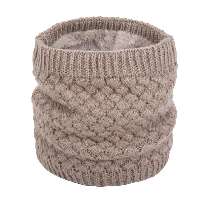 Parejas Bufandas de invierno Forro de vell贸n suave Bufanda calentador de cuello de punto Silenciadores a prueba de viento GeweYeeli PS12701-08B