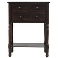 thumbnail image 3 of 23.7'' Accent Narrow Console Table with 3 Storage Drawers & Bottom Shelf, Modern Slim Sofa Table with Solid Wood Frame, Rectangular Porch Table for Living Room, Entryway, Small Space, Espresso, 3 of 8
