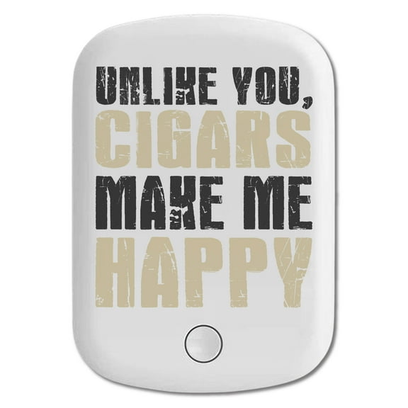 DistinctInk Magnetic Battery Pack, 5000 mAh Wireless Portable Charger with USB-C Cable, Compatible with MagSafe iPhone 14 / 13 / 12 Series - Unlike You, Cigars Make Me Happy