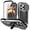 Black, variant on fit for iPhone 16 Pro Max Case 2024 Heavy Duty Protection Rugged Full Body Military Grade Metal Rubber with Stand Hard Built in Screen Camera Protector Phone Cover Silver