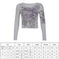 thumbnail image 3 of Gris S 2021 Retro mujer alas de rosa impreso camiseta roscada American Hot Girl Tops camiseta, 3 of 8
