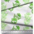 thumbnail image 3 of Soimoi Satin Silk Fabric Leaves & Floral Block Print Sewing Fabric Yard 42 Inch Wide, 3 of 3