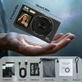 thumbnail image 6 of Ourlife Compact Travel Digital Camera for Vlogging, 5K 80MP Dual Screens Autofocus 18X Zoom, Beginner-Friendly Starter Camera with 64GB Card & 2 Batteries, Black, 6 of 9