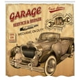 thumbnail image 3 of Ambesonne Vintage Shower Curtain, Old Style Car Repair, 69"Wx84"L, Sepia Red, 3 of 3