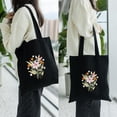 thumbnail image 6 of Canvas Bag Embroidery Kit for Beginners Adults, Full Range Embroidery Starter Kit with Flower Pattern, DIY Art Craft Sewing Embroidery Kit Black Tote Bag, 6 of 7