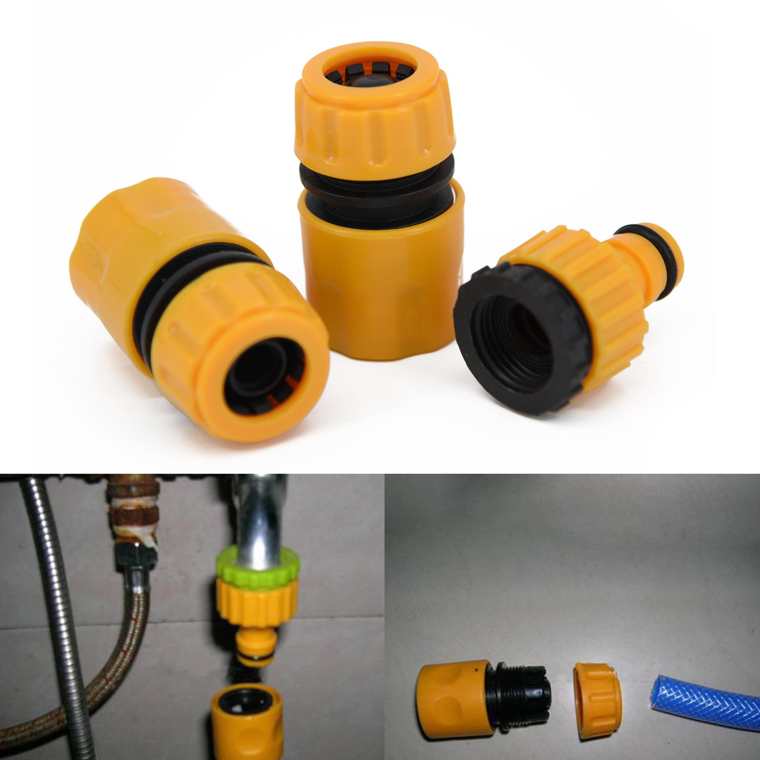 2 Sets 1/2" Female Hose Pipe Fitting Set Quick Garden Water Connector Adaptor 