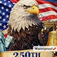 thumbnail image 3 of America 250th Anniversary Shower Curtain Set, 1776-2026 Patriotic American Flag Eagle 4th of July Bathroom Curtain, Independence Memorial Day Fabric Bathroom Bath Decor with Hooks 69X70IN, 3 of 5