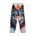 thumbnail image 3 of Vsdgher Tie-Dye Wolf Head Print Mens Pajama Pants Sleep & Lounge Pants, PJ Bottoms With elastic waistb and Pockets, 3 of 5