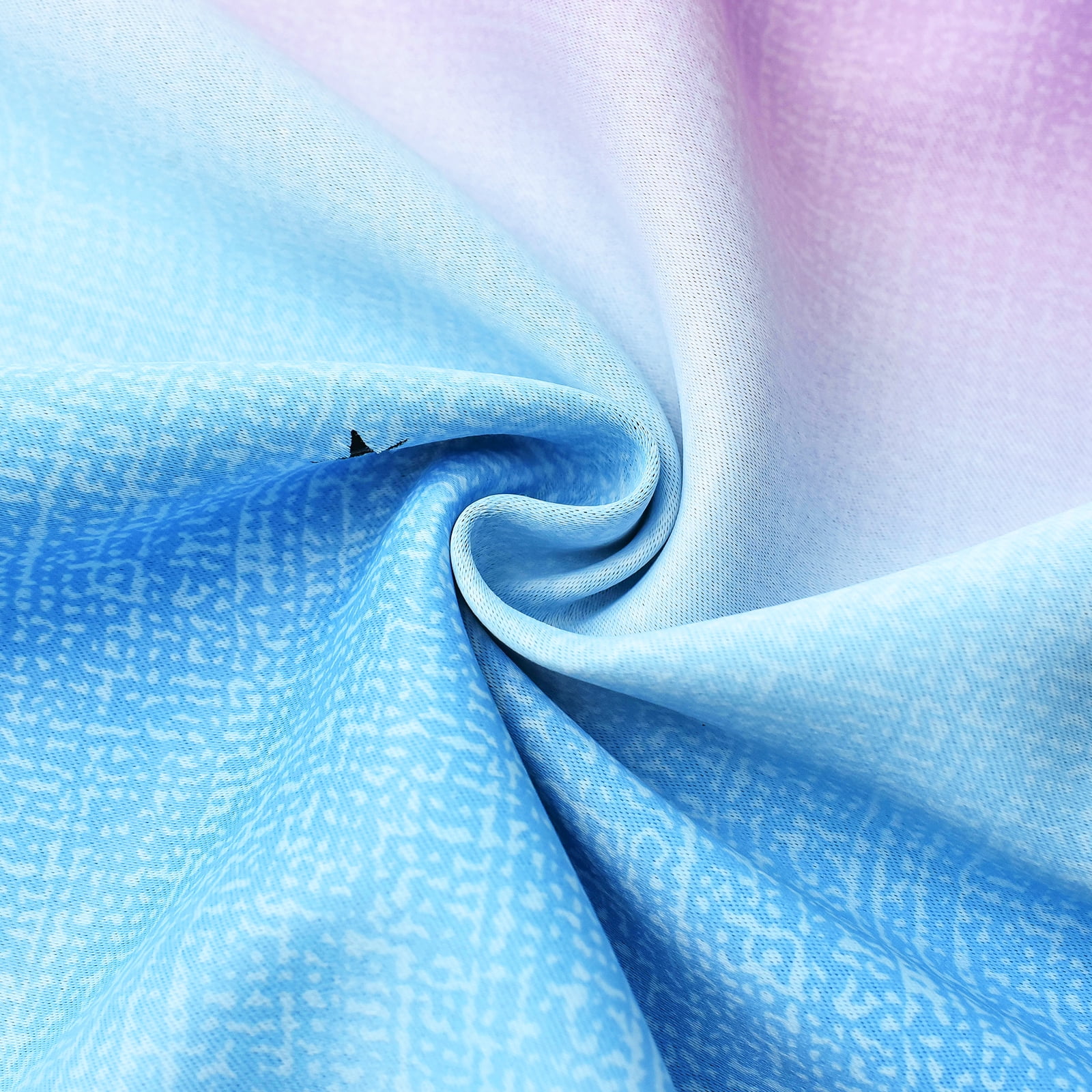 Psoiuetr Blackout Gradient Ombre Curtains for Kids Girls Bedroom Living Room Decor Rainbow Double Layers Star Cut Out Stripe Blue Purple Grommet Window Curtains,52"x84",1 Panel