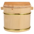 thumbnail image 1 of ColoMX Juego de cubo de arroz de madera, cubo de arroz para Sushi con tapa, barril de arroz cocido, bañera mezcladora, 1 Juego, 1 of 8