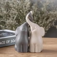 thumbnail image 2 of Gris Y Blanco, Figuras de Cerámica, Arte de Pie, Artesanía, Decoración Del Hogar , Gris blanco, METRO perfecl Elefante Escultura Moderna, 2 of 8
