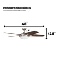 thumbnail image 4 of Ceiling Fans 50196 Carmel 48" Contemporary Ceiling Fan with Integrated Light Kit and Remote Control, Five Reversible California Redwood/Mendoza Rosewood Blades, Brushed Nickel, 4 of 6