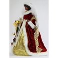 thumbnail image 3 of 14" Inch Standing Red Floral African American Black Angel Christmas Tree Topper or Table Top 414570A, 3 of 6