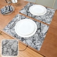 thumbnail image 3 of Sets de Table Motif Surface de Pierre 6 Pcs Marbre Gris Polyester Lavable Set de Table Décor Rectangulaire Résistant à la Chaleur, 3 of 7