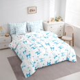 thumbnail image 2 of Feelyou Blue Ribbon Bedding Comforter Set 7pcs, Love Heart King Bedding Sets, 2 of 7