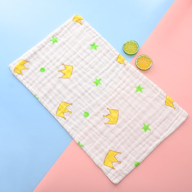 Toalla de gasa para lavado de cara de bebé, suave, absorbente, de alta densidad, estampada, para recién nacidos, cuadrada