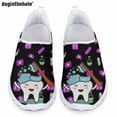 thumbnail image 1 of Doginthehole - Zapatos de enfermera informales para mujer, zapatos planos con estampado dental Kawaii, cómodos, transpirables, de malla, para verano, 1 of 5
