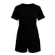 thumbnail image 4 of TaTaai Women's Short Sleeve Top and Shorts Set Round Neck Design Elastic Waist Shorts with Pockets Solid Color Casual Two Piece for Summer Daily Activities Gift, 4 of 5