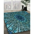 thumbnail image 3 of Ahgly Company Machine Washable Indoor Rectangle Transitional Deep Teal Green Area Rugs, 7' x 9', 3 of 7