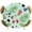Green, variant on Botanical Fruit Round Tablecloth 45-54 Inch Round Fitted Table Cloth with Elastic Edge, Retro Blueberry Raspberry Leaves Black Waterproof Table Cover Protector for Outdoor Picnic Party Dining