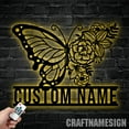 thumbnail image 4 of Craftnamesign Personalized Butterfly Floral Metal Wall Art, Custom Butterfly Floral Name Sign Decor, 4 of 5
