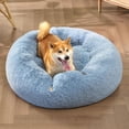 thumbnail image 4 of Cama para perros Bedsure Calming Donut, lavable para perros de tamaño mediano, color azul, 4 of 6