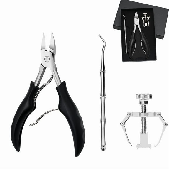 Dr.pedi Precision Ingrown Toenail & Callus Clipper Set,  Stainless Steel Pedicure Tools Kit for Thick Toenails, Complete Home Foot Care with Case