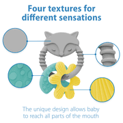 Dr. Brown's Learning Loop Fox, Multi-Texture Baby Teether Rings, 100% Silicone, 3 Months+, 1-Pack