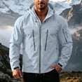 thumbnail image 4 of LYSMORA Mens Waterproof Hooded Rain Jacket Adjustable Cuff Hem Multi Zipper Pockets Lightweight Hiking Outdoor Windbreaker Coat, 4 of 8