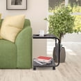 thumbnail image 2 of Seville Classics Rolling 15.7” C Shaped End Table for Living Room Sofa, Bedroom, TV Tray, Coffee with Side Pocket Storage and Rustic Ashwood MDF finish, 2 of 9