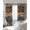 thumbnail image 2 of Haze Blue Brown Blackout Curtains for Bedroom - 84 Inch Long Light Blocking 2 Panels Set, Rustic Farmhouse Dog Paw Vintage Thermal Insulated Living Room Drapes Grommet Window Curtains 52"x84", 2 of 8